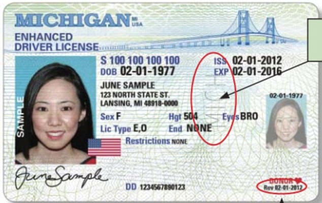 fake michigan drivers license template